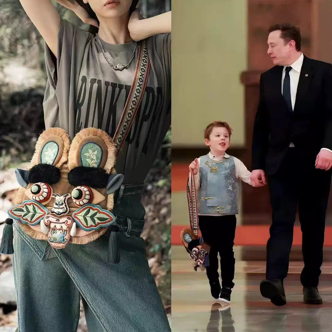 Elon Musk Son Inspired Tiger Head Mini Bag – Luxury Statement Shoulder Bag