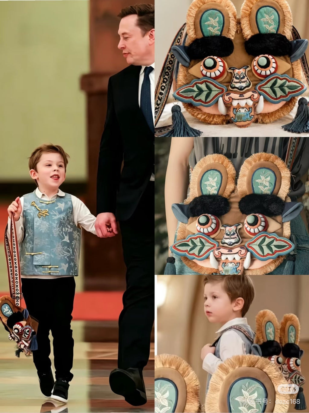 Elon Musk Son Inspired Tiger Head Mini Bag – Luxury Statement Shoulder Bag