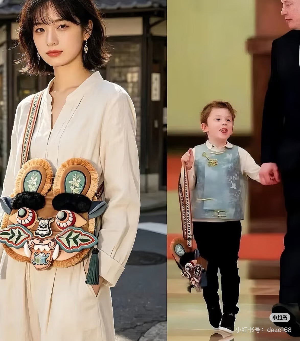 Elon Musk Son Inspired Tiger Head Mini Bag – Luxury Statement Shoulder Bag