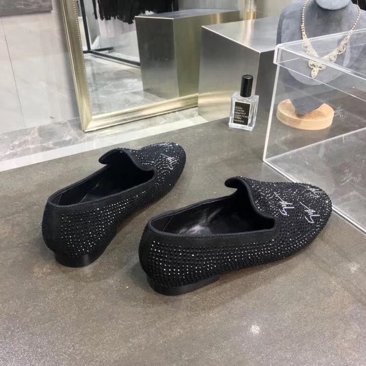 Giuseppe Zanotti Black Studded Velvet Slip-On Loafers — back