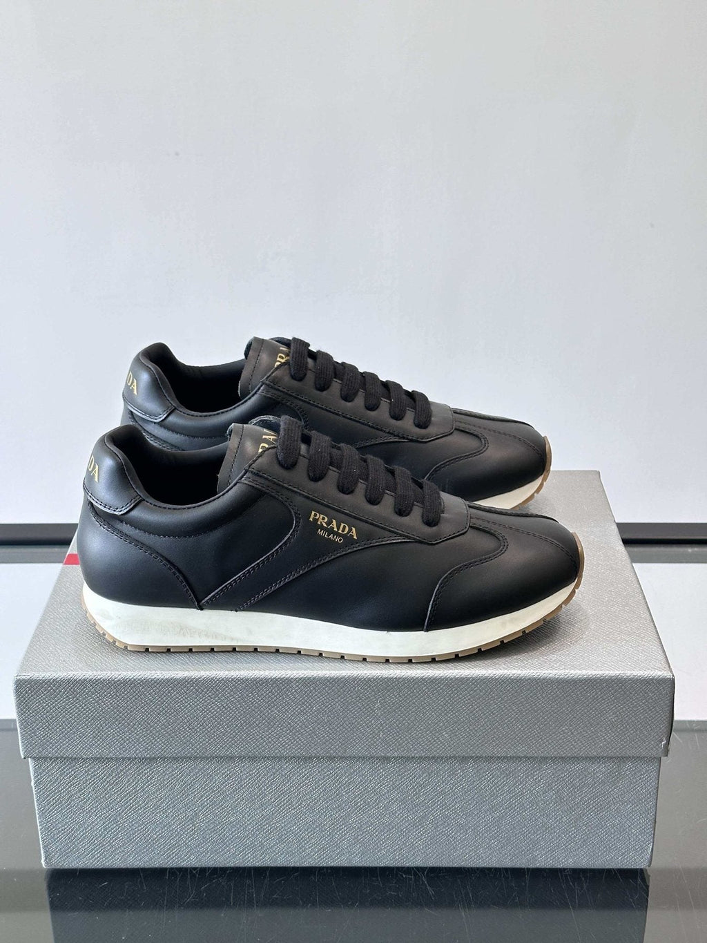 Prada Black Low-Top Sneakers — side
