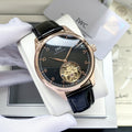 IWC Rose Gold Black Dial Strap Watch — hero