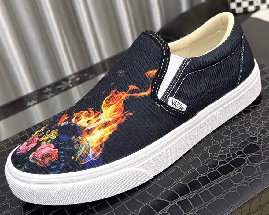 Vans Floral Flame Slip-On Shoes — hero