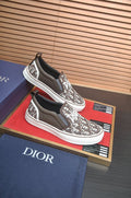 Dior Taupe Patterned Slip-On Sneakers — hero