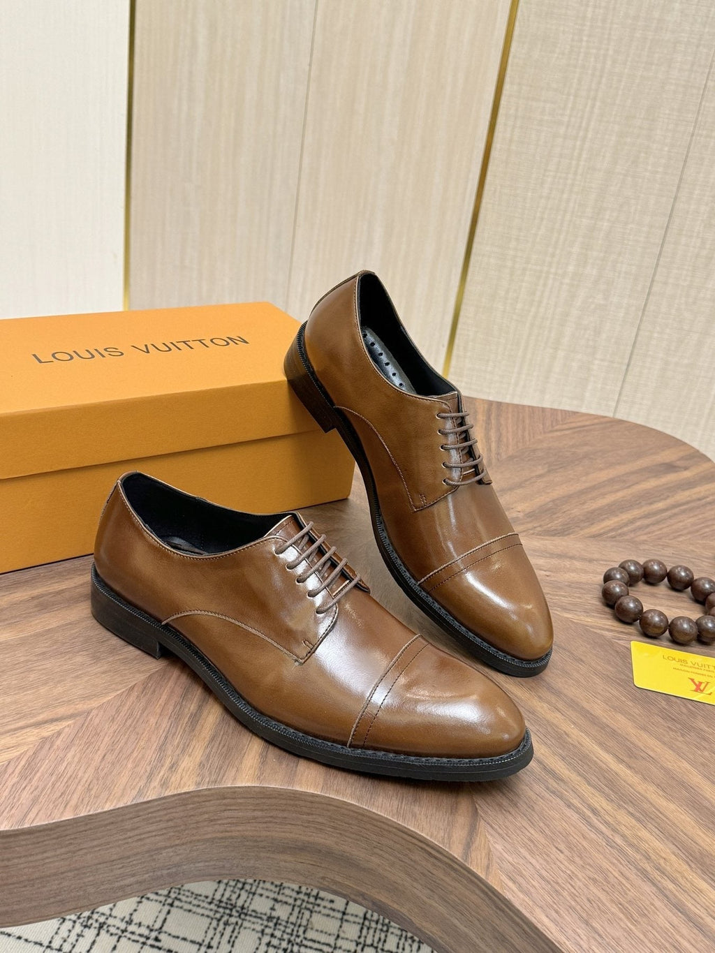 Louis Vuitton Brown Lace-Up Dress Shoes — model