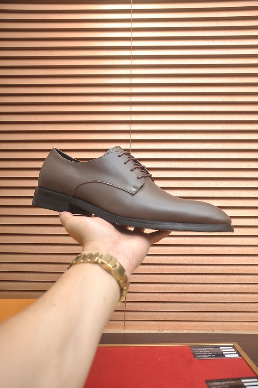 Louis Vuitton Brown Lace-Up Dress Shoes — side