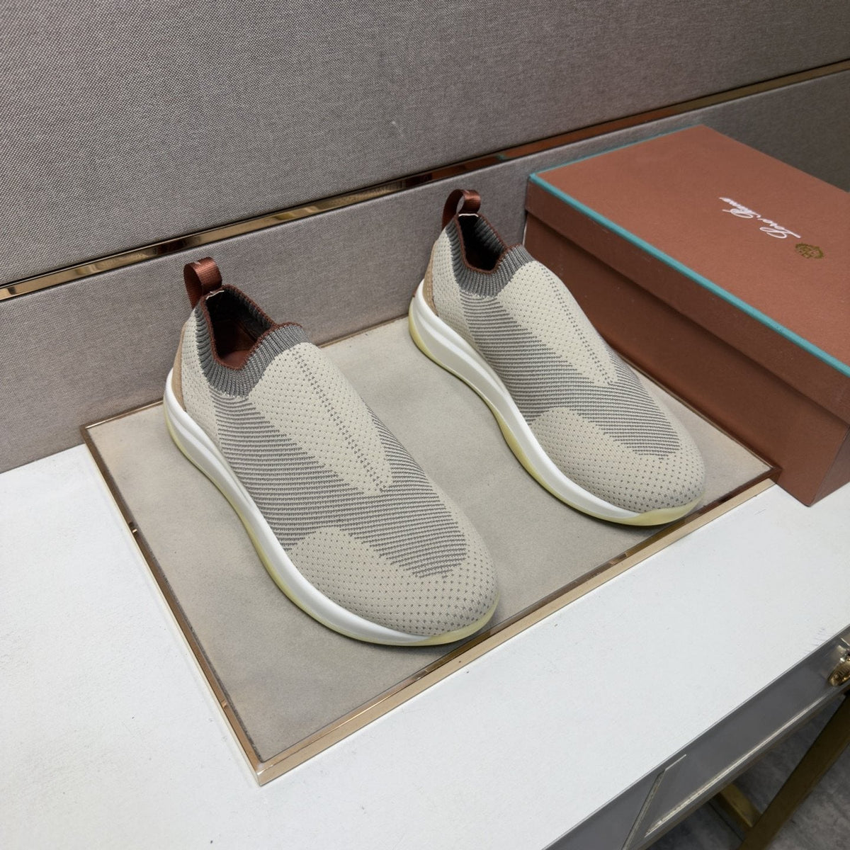Men’s Knit-Look Slip-On Sneakers — front