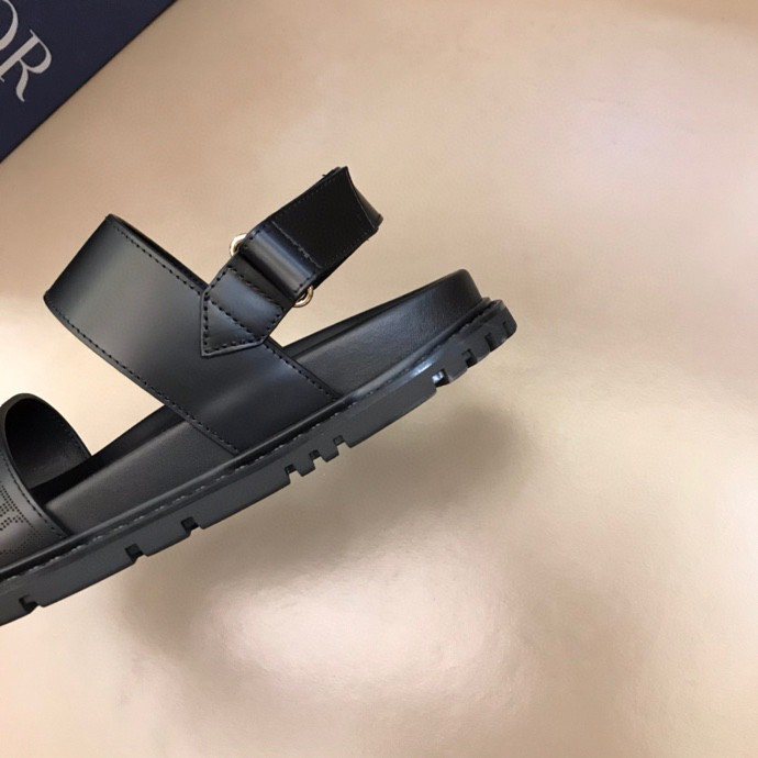 Dior Black Two-Strap Slingback Sandals — side