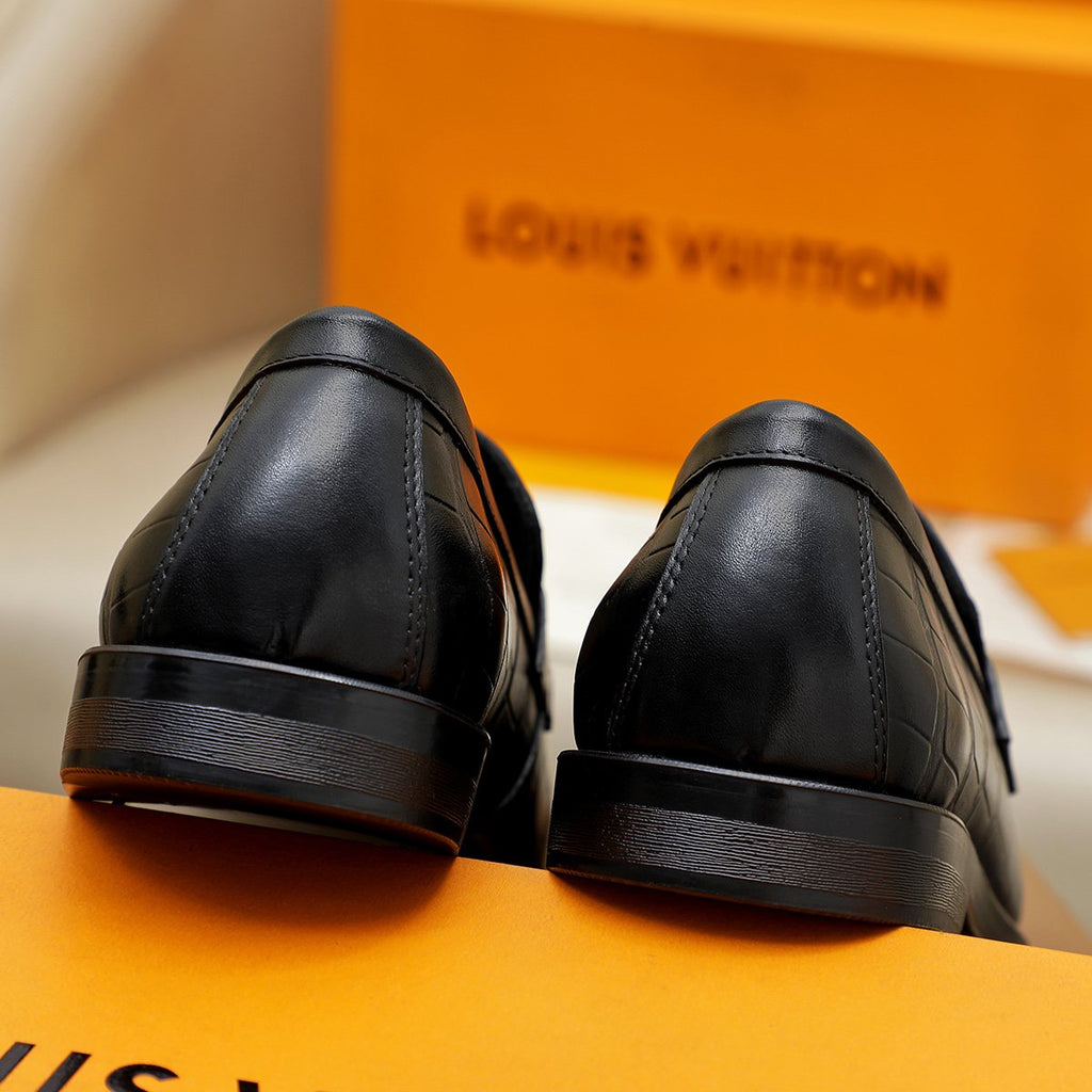 Louis Vuitton Embossed Bar Loafers — back