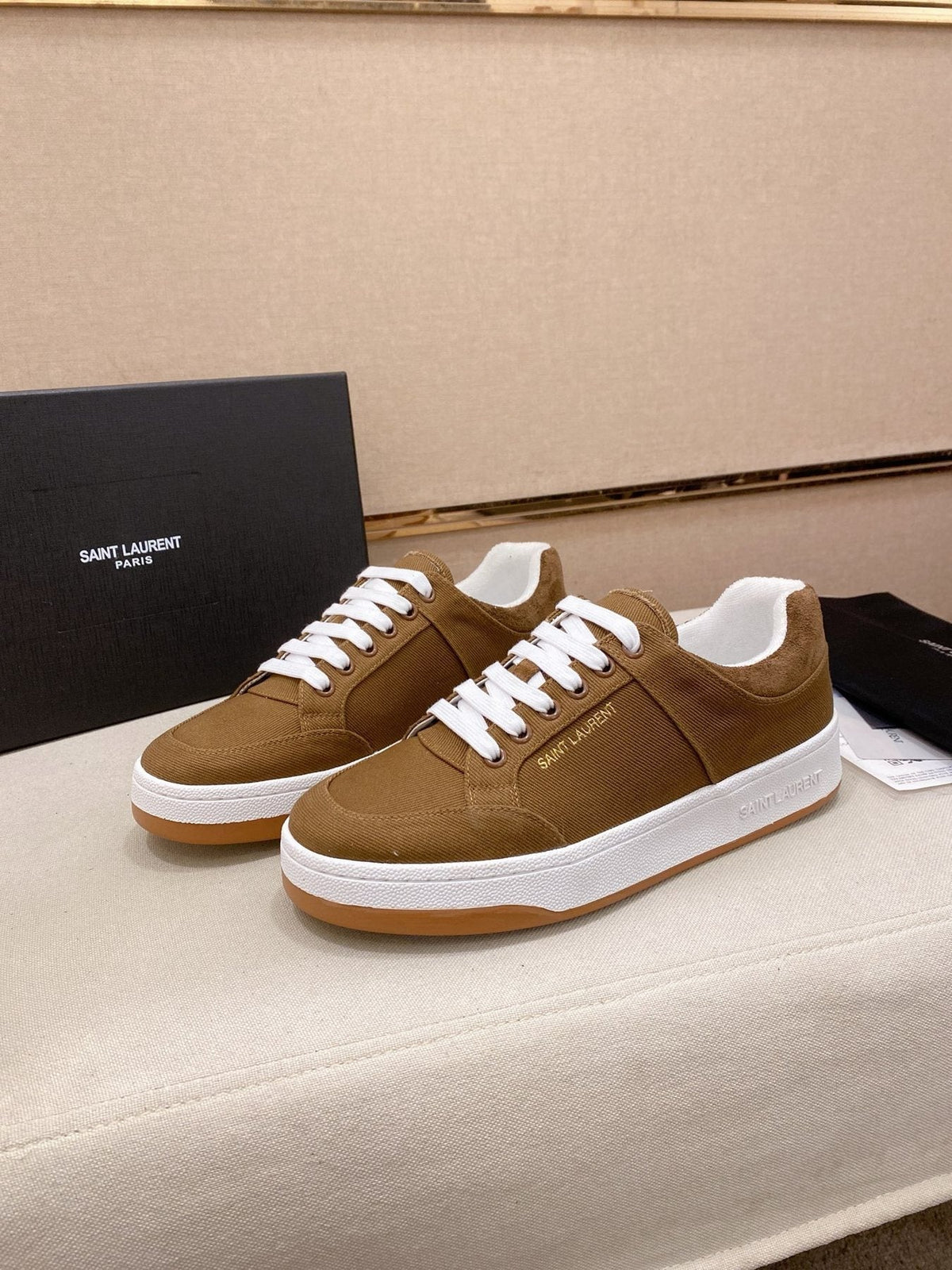Saint Laurent Perforated Low-Top Sneakers — back