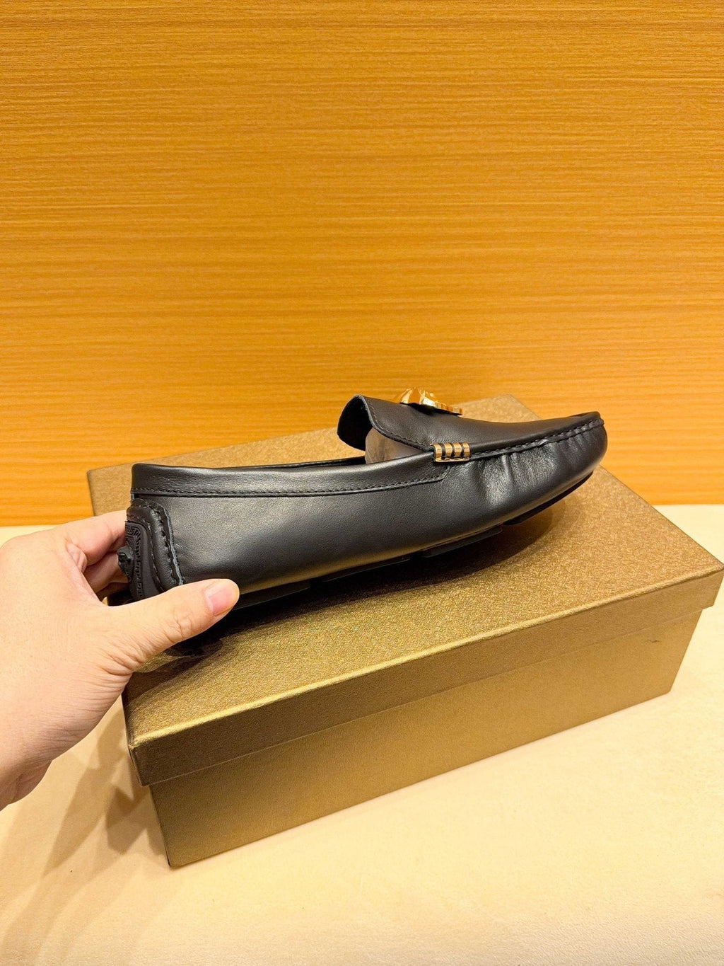 Versace Black Medusa Loafers — side
