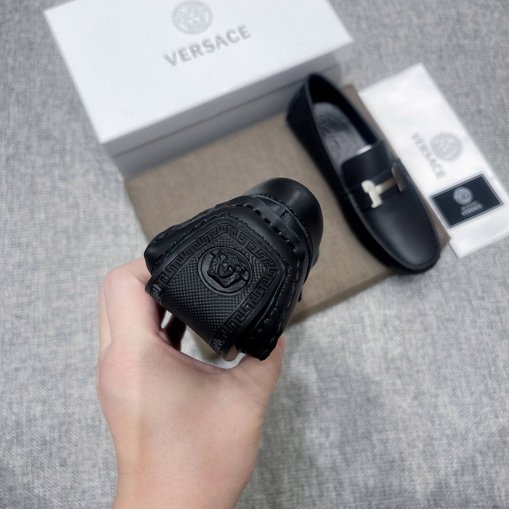 Versace Black Bar Loafers — detail
