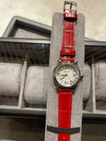 Chopard Red Silver White Dial Strap Watch — hero