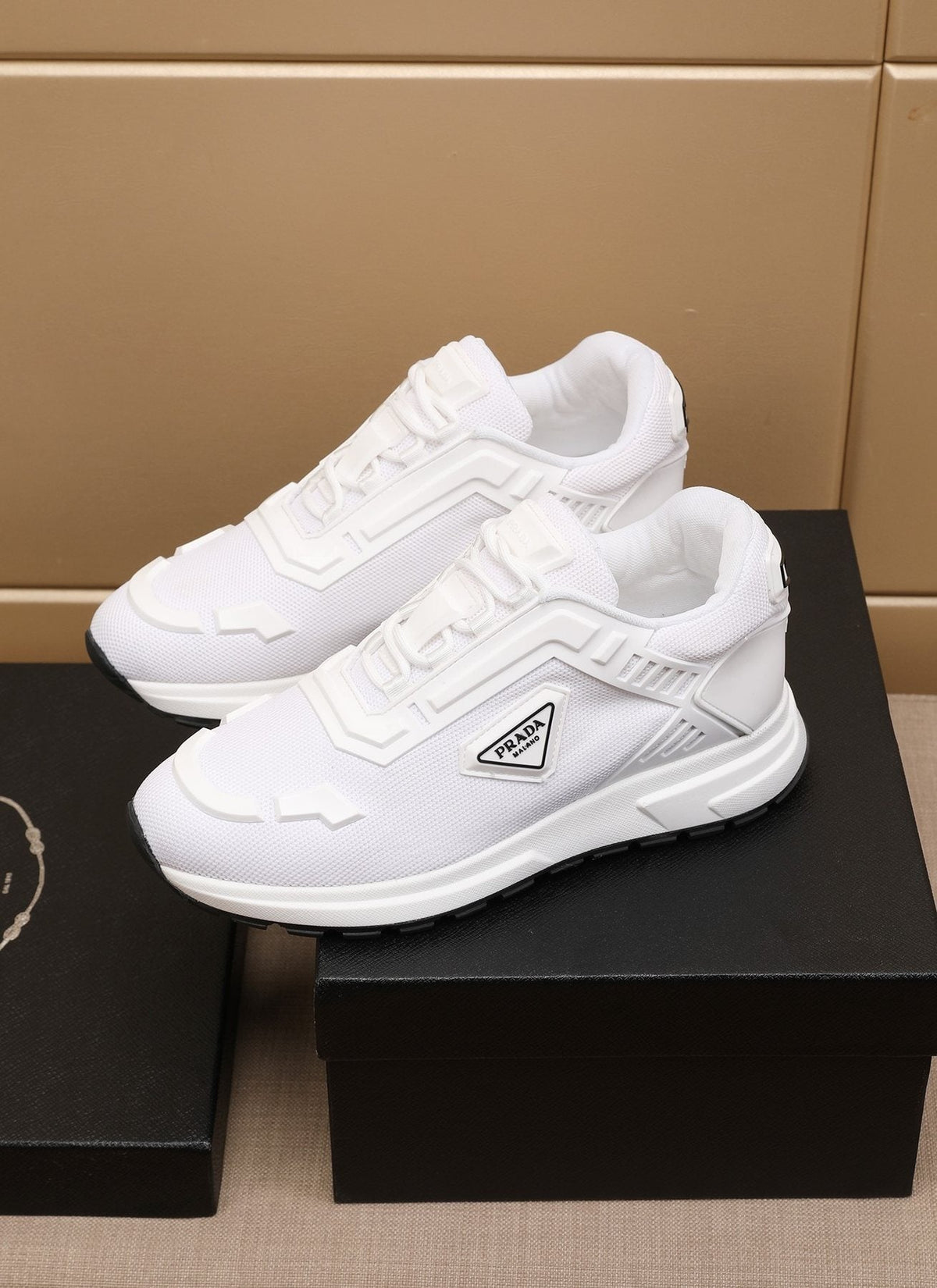 Prada Layered Platform Sneakers — front