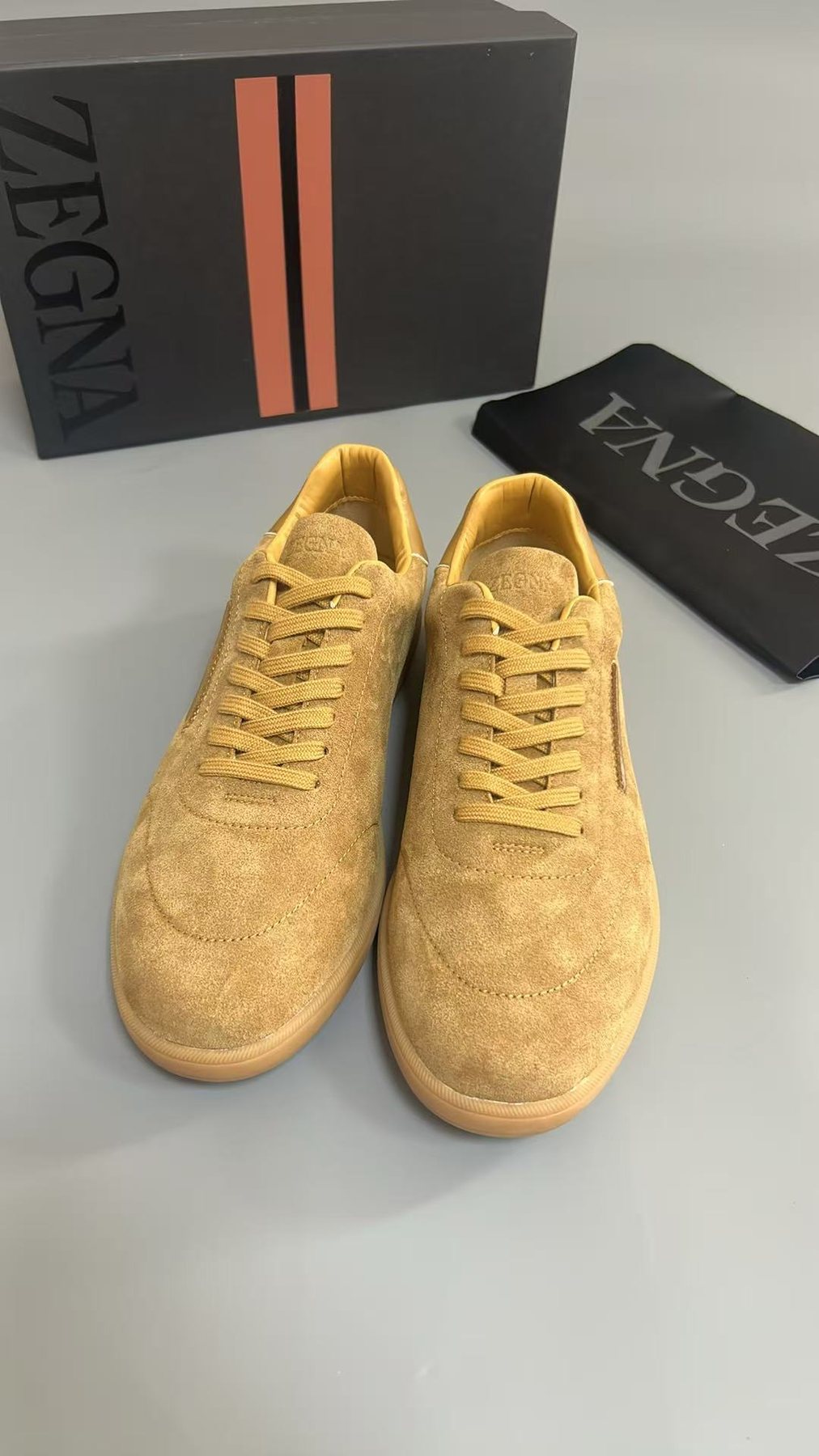 Zegna 232 Suede Low-Top Sneakers — front
