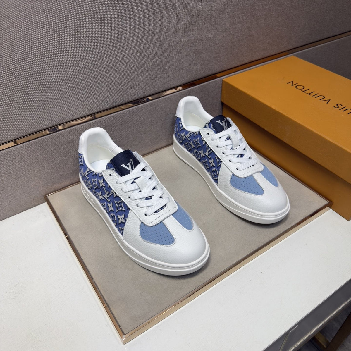 Louis Vuitton Patterned Panel Sneakers — front