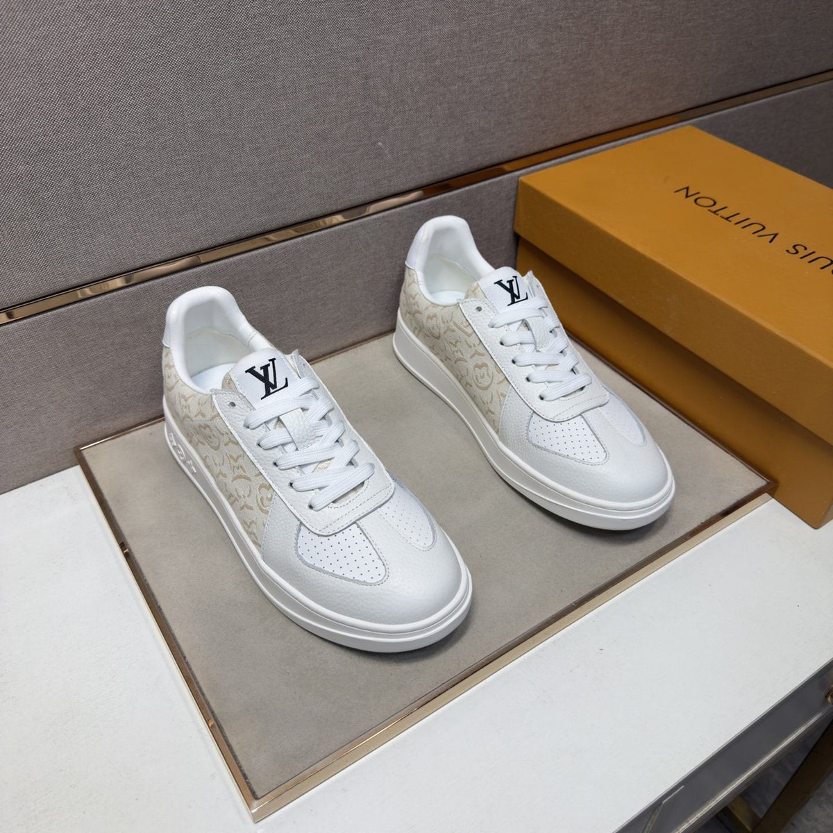 Louis Vuitton Patterned Panel Sneakers — front