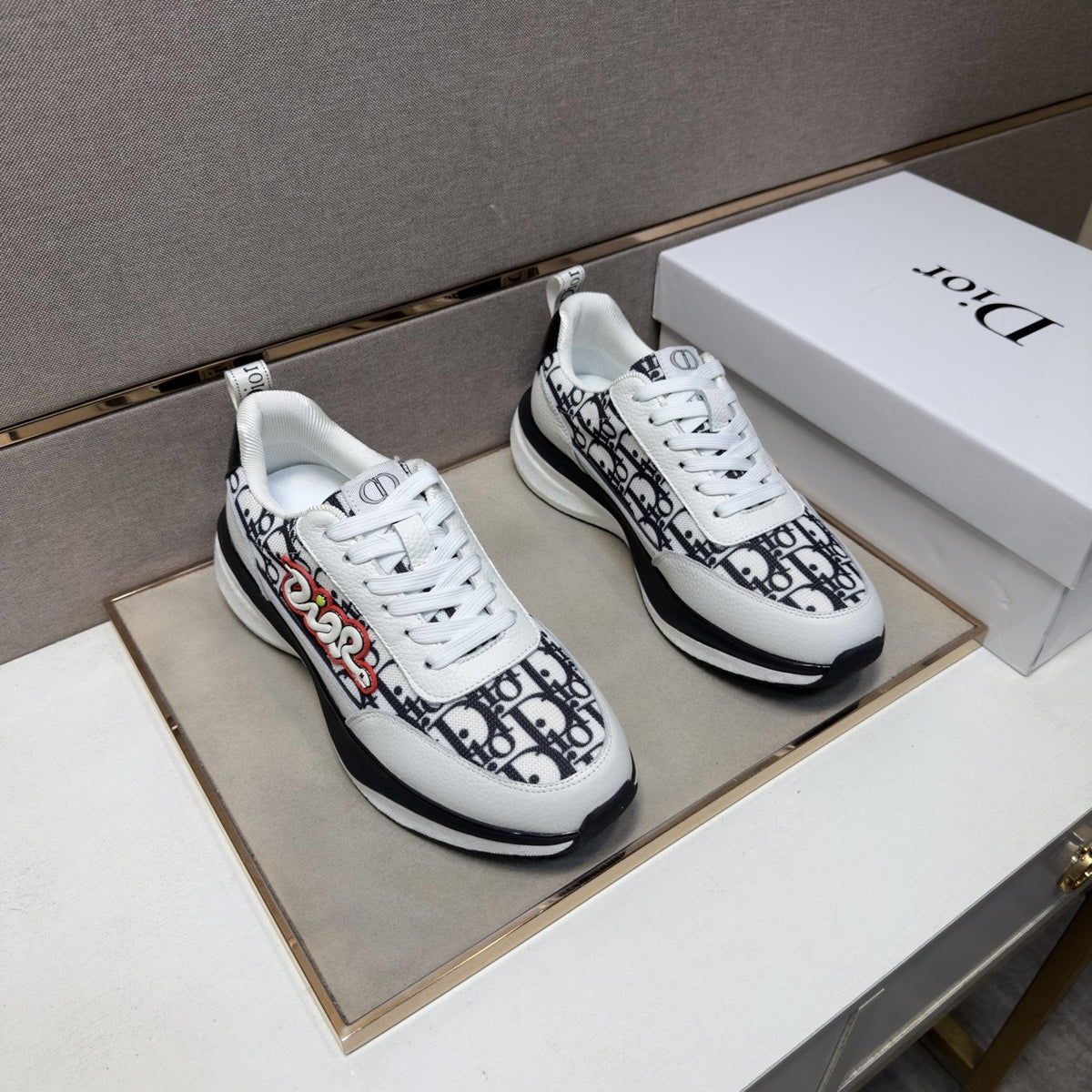 Dior Patterned Low-Top Men's Sneakers — front