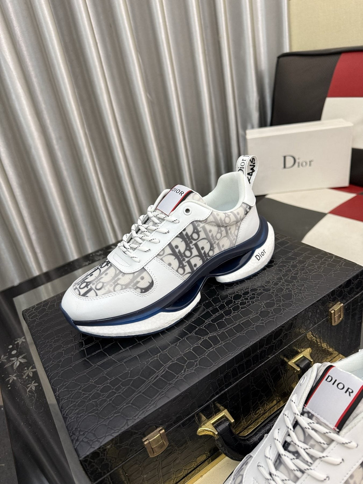 Dior Patterned Panel Sneakers — front