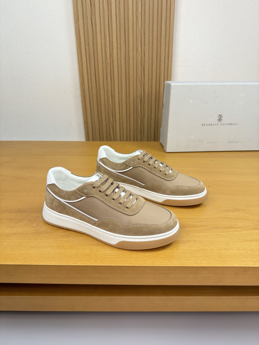 Brunello Cucinelli Color-Block Low-Top Sneakers — front