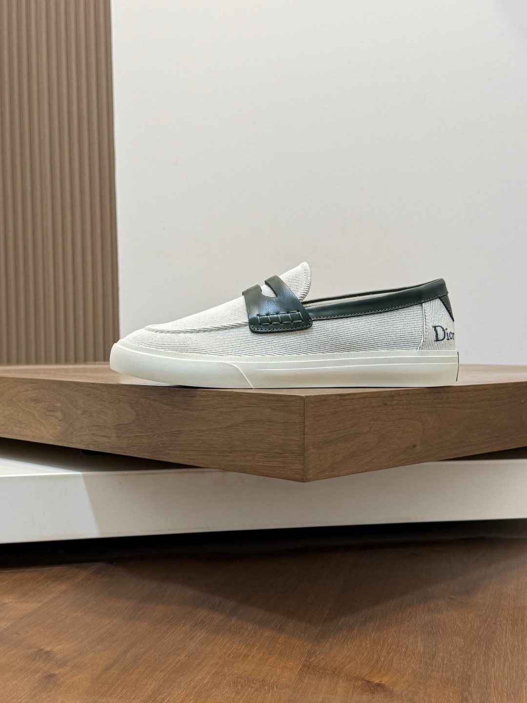 Dior Leather Strap Slip-On Shoes — side