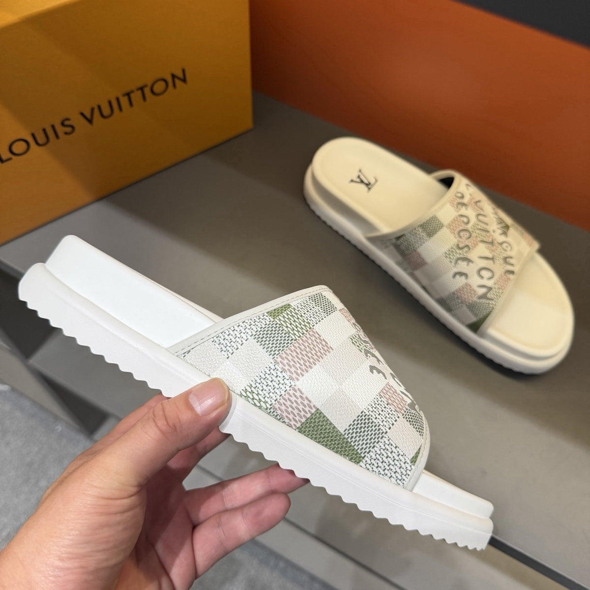 Louis Vuitton Patterned Strap Slides — side