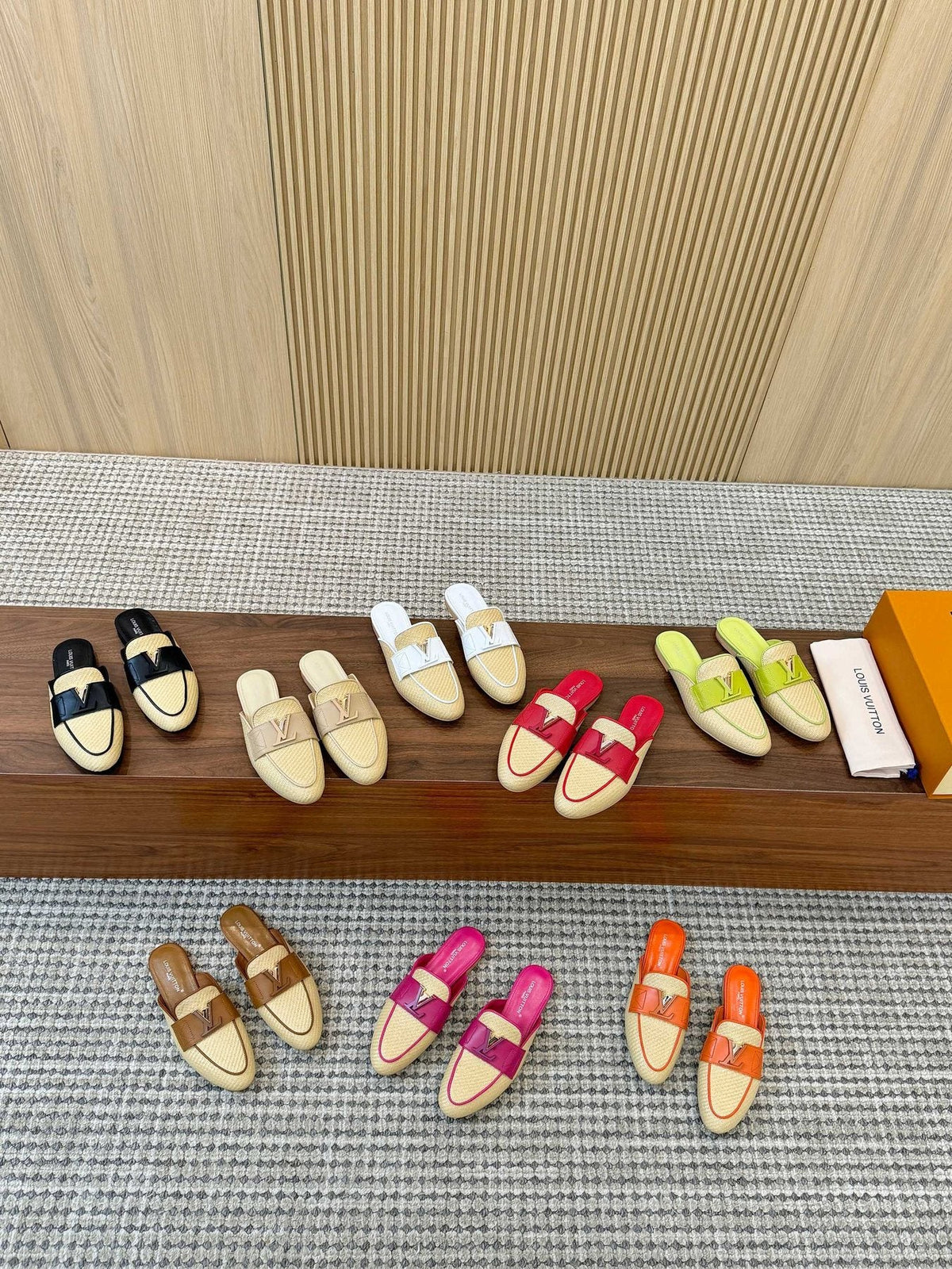 Louis Vuitton Woven Mule Sandals — front