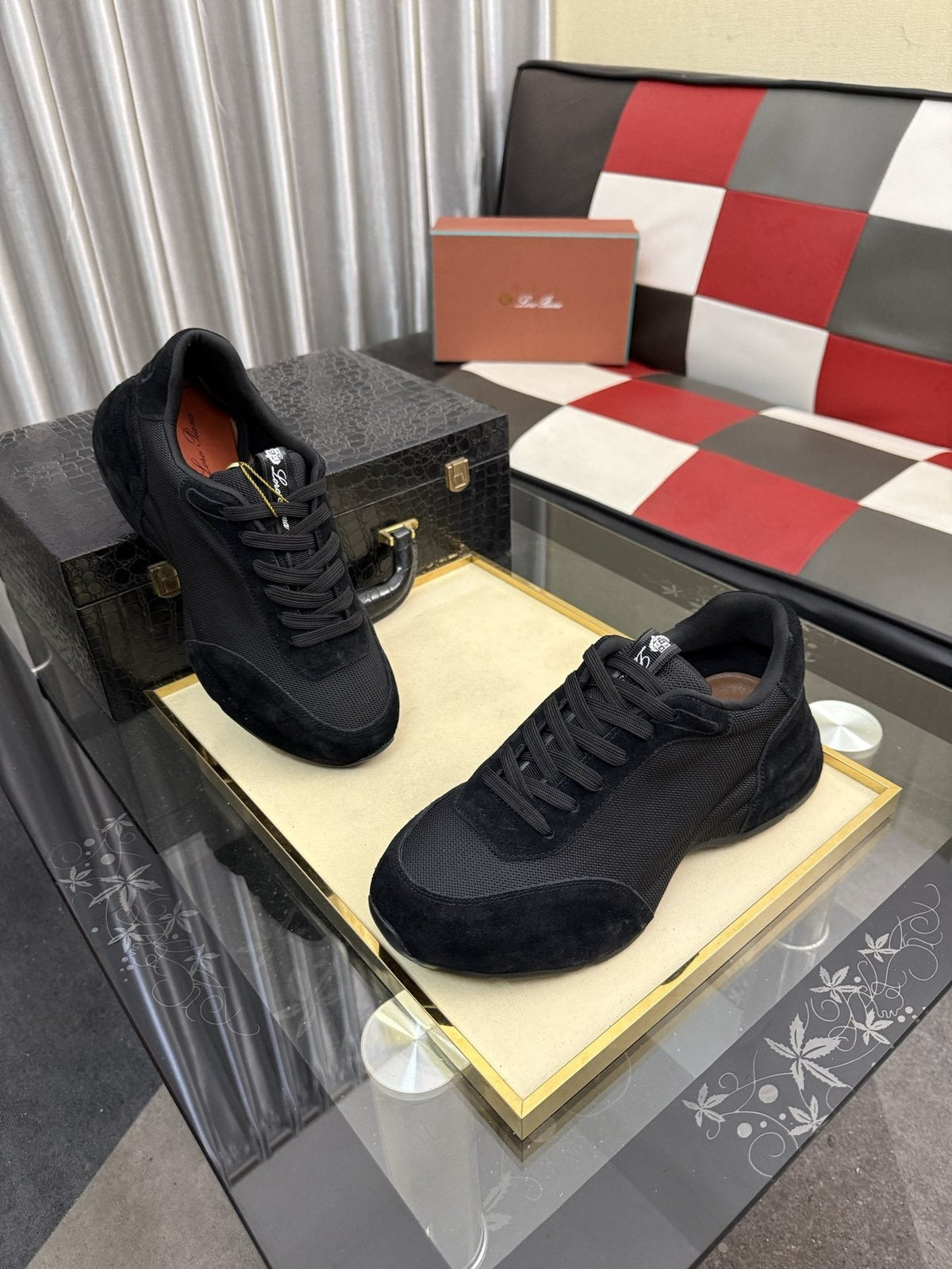 Loro Piana Low-Top Lace-Up Sneakers — front
