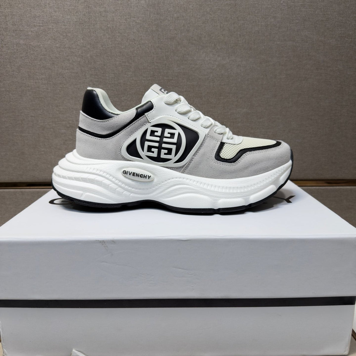 Givenchy Black and White Low-Top Sneakers — front