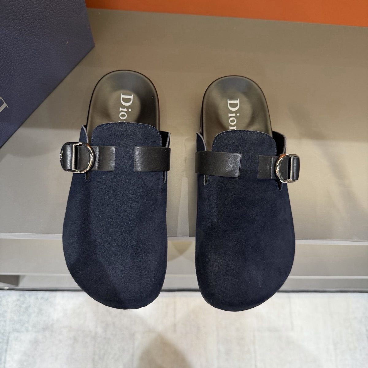 Dior Buckle-Strap Mule Sandals — front