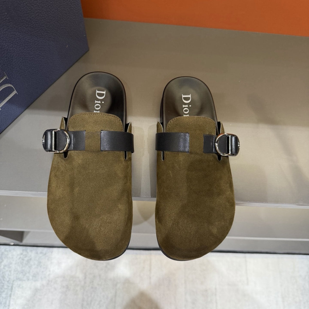 Dior Buckle-Strap Mule Sandals — front