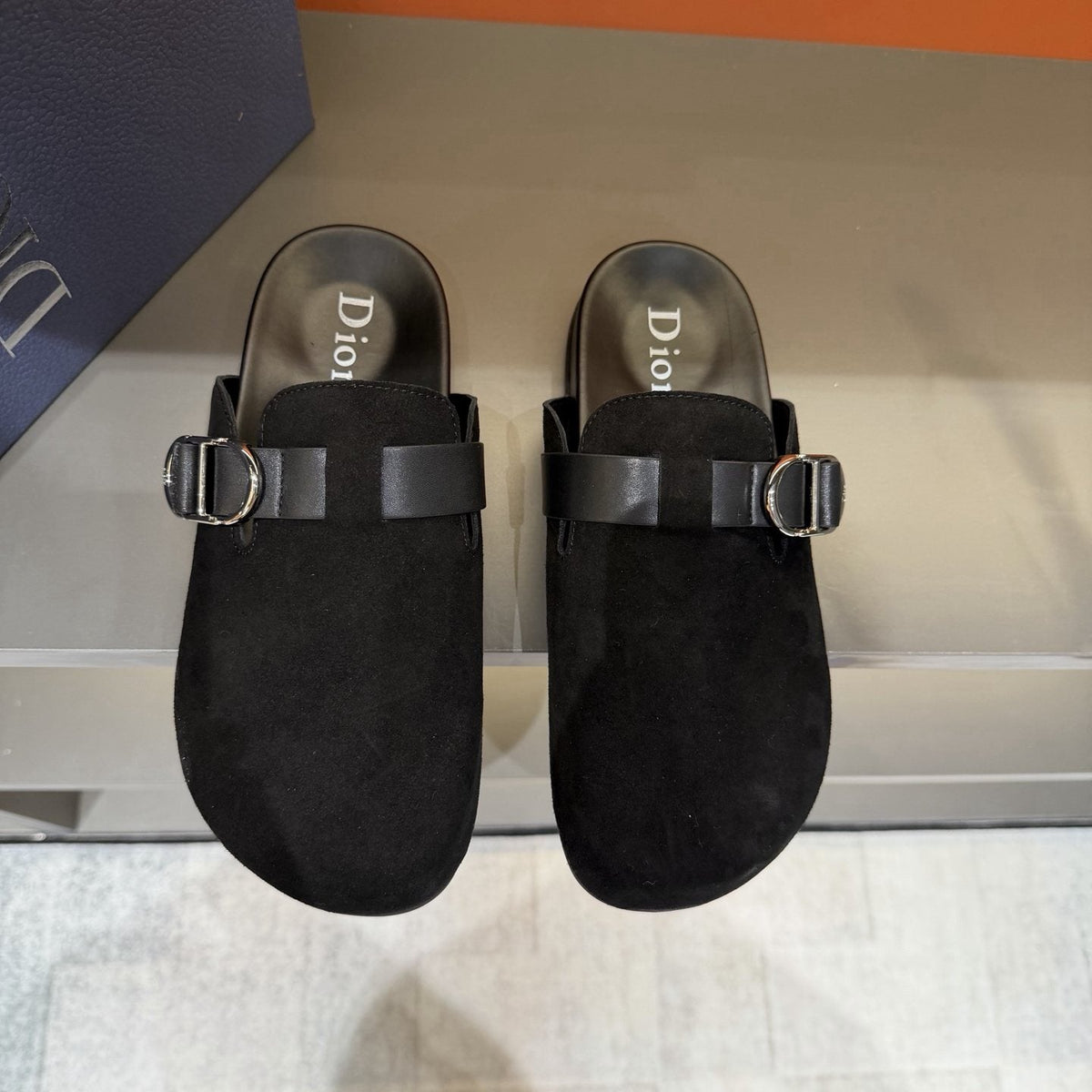 Dior Buckle-Strap Mule Sandals — front