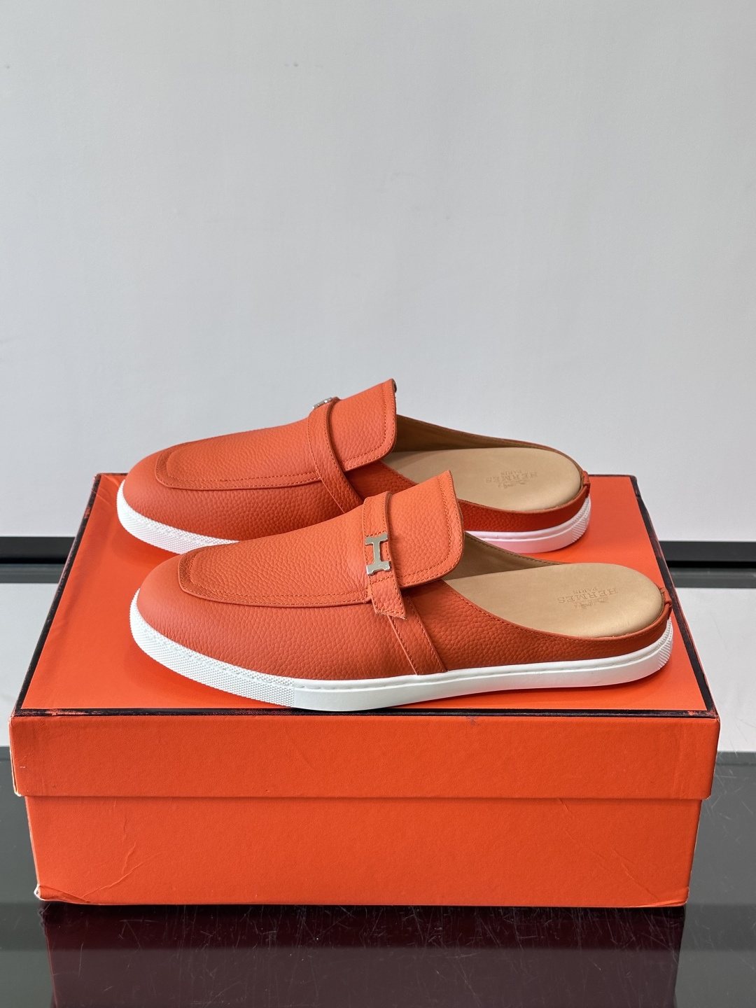Hermès H-Accent Slip-On Mules — front