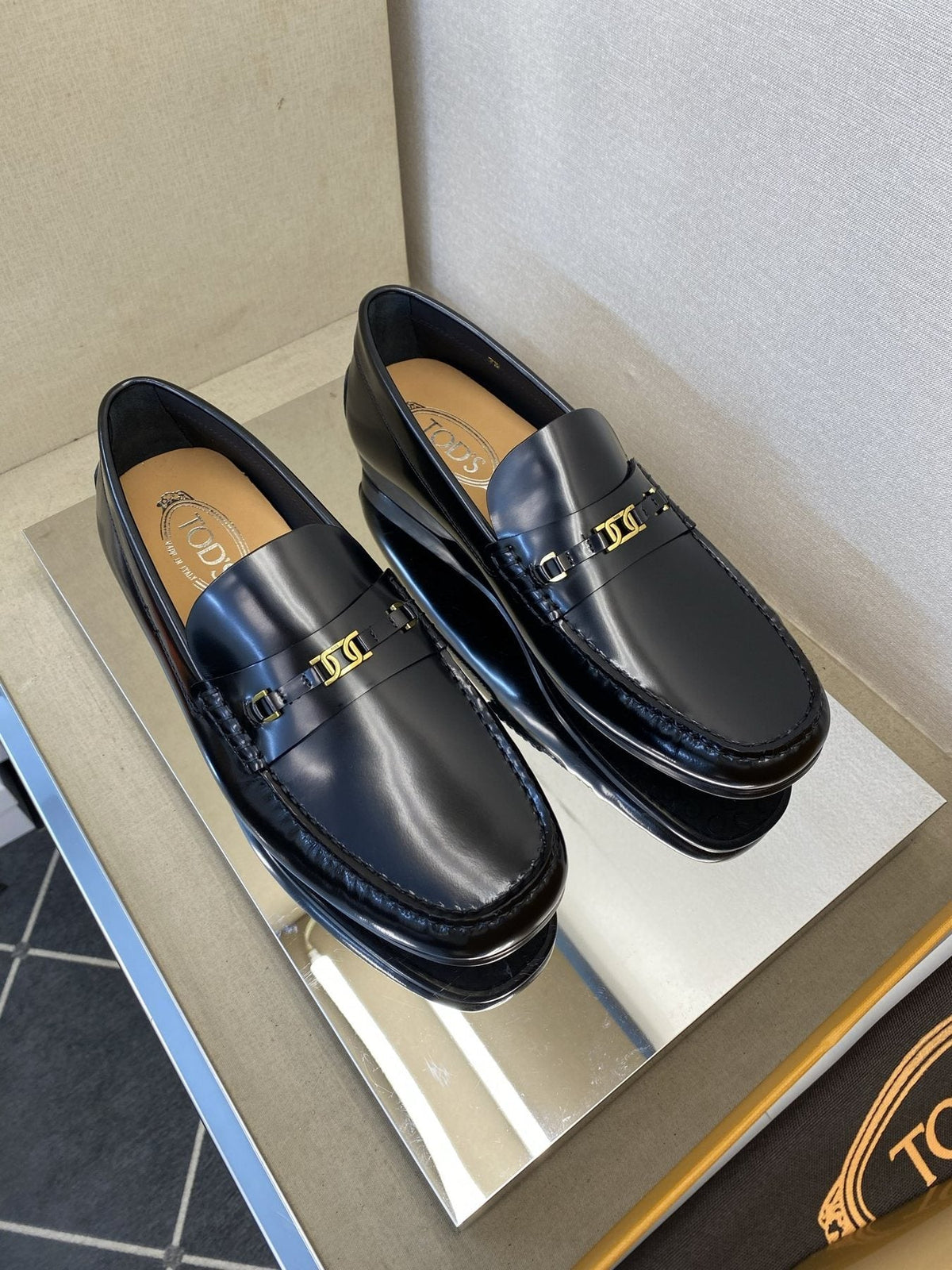 Tod's Gold-Tone Hardware Loafers — front