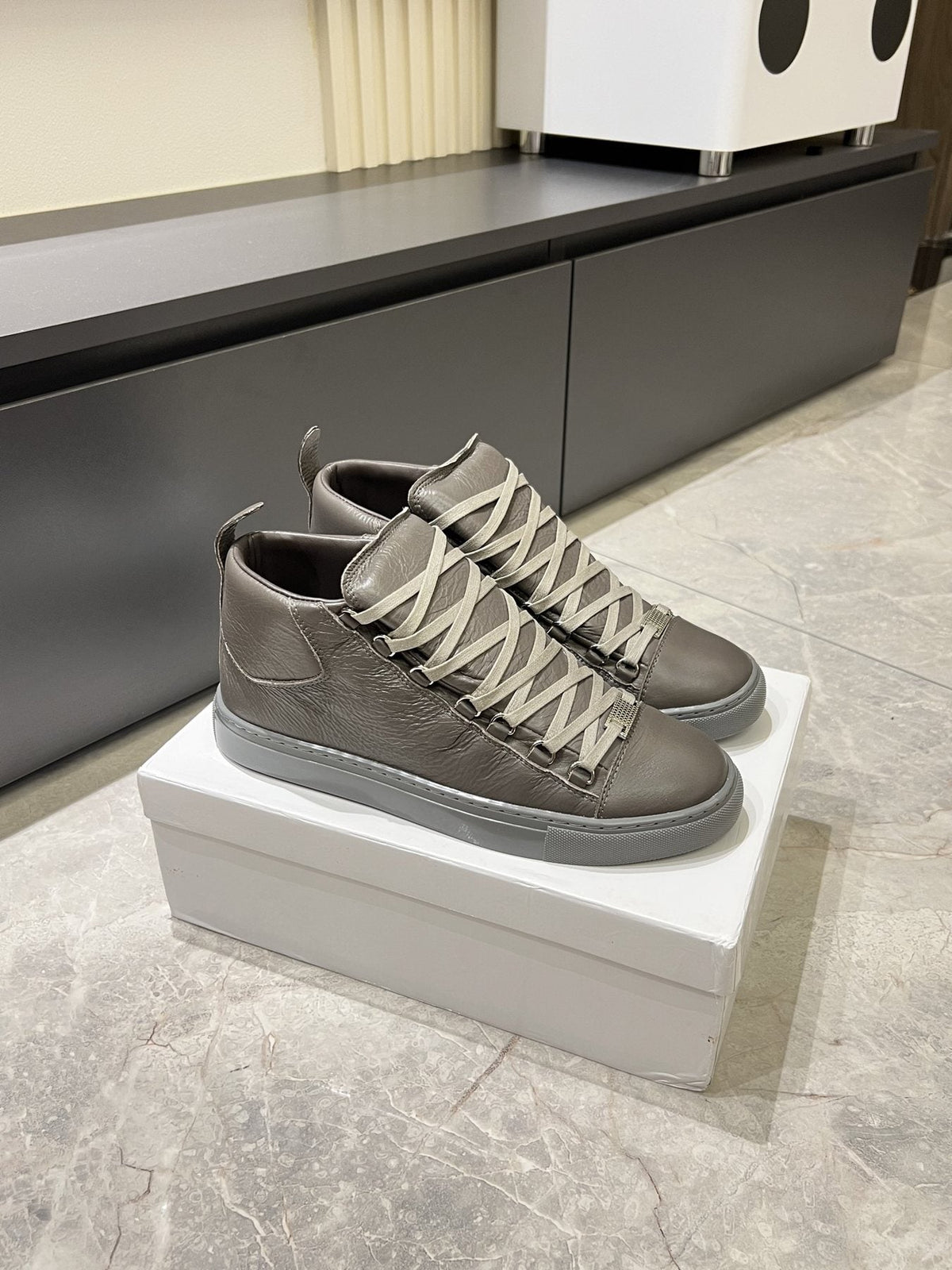 Balenciaga Lace-Up High-Top Sneakers — side