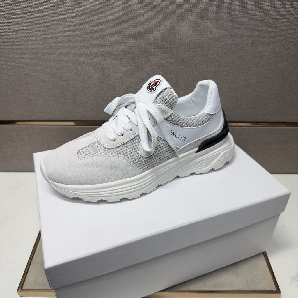 Moncler Light Gray & Navy Sneakers — front