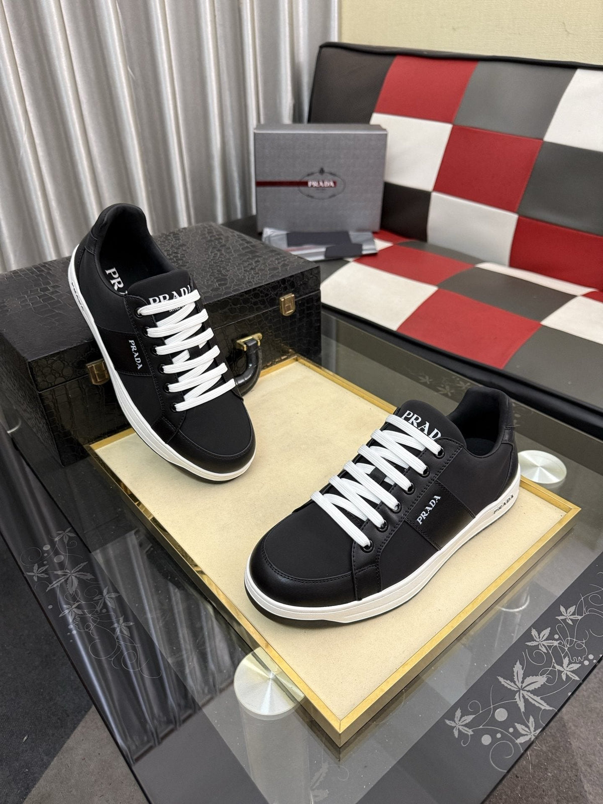 Prada Low-Top Lace-Up Sneakers — hero