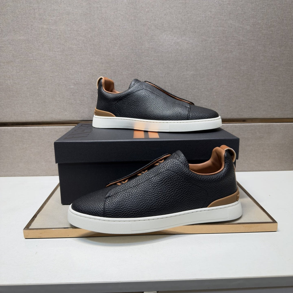 ZEGNA Textured Low-Top Sneakers — model
