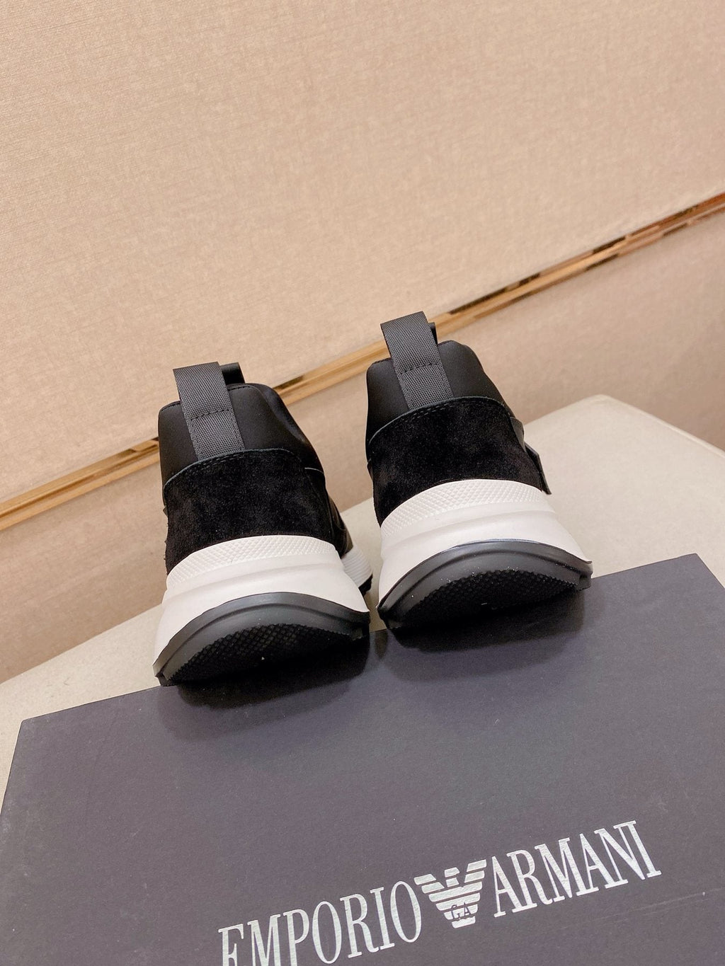 Emporio Armani Branded Strap Slip-On Sneakers — back