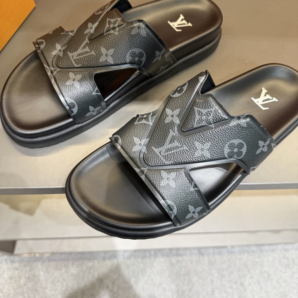 Louis Vuitton Monogram Slide Sandals — front