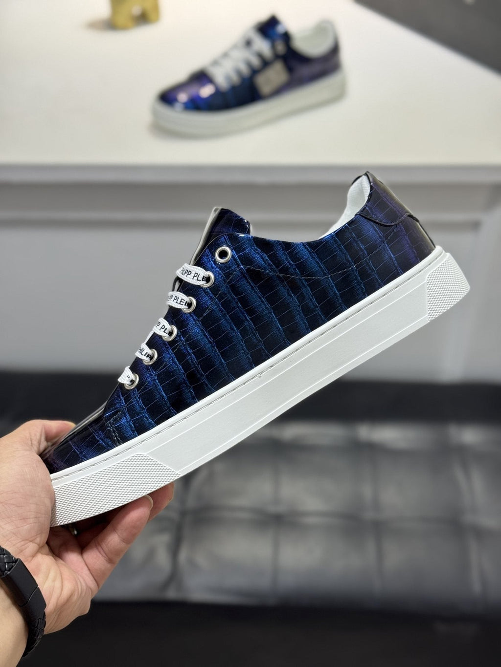 Philipp Plein Textured Low-Top Sneakers — side