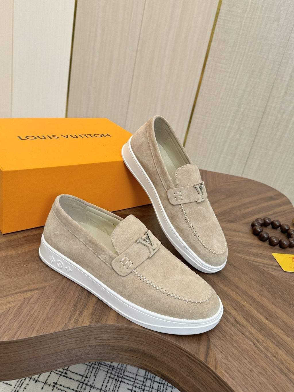 Louis Vuitton Textured Slip-On Sneakers — front