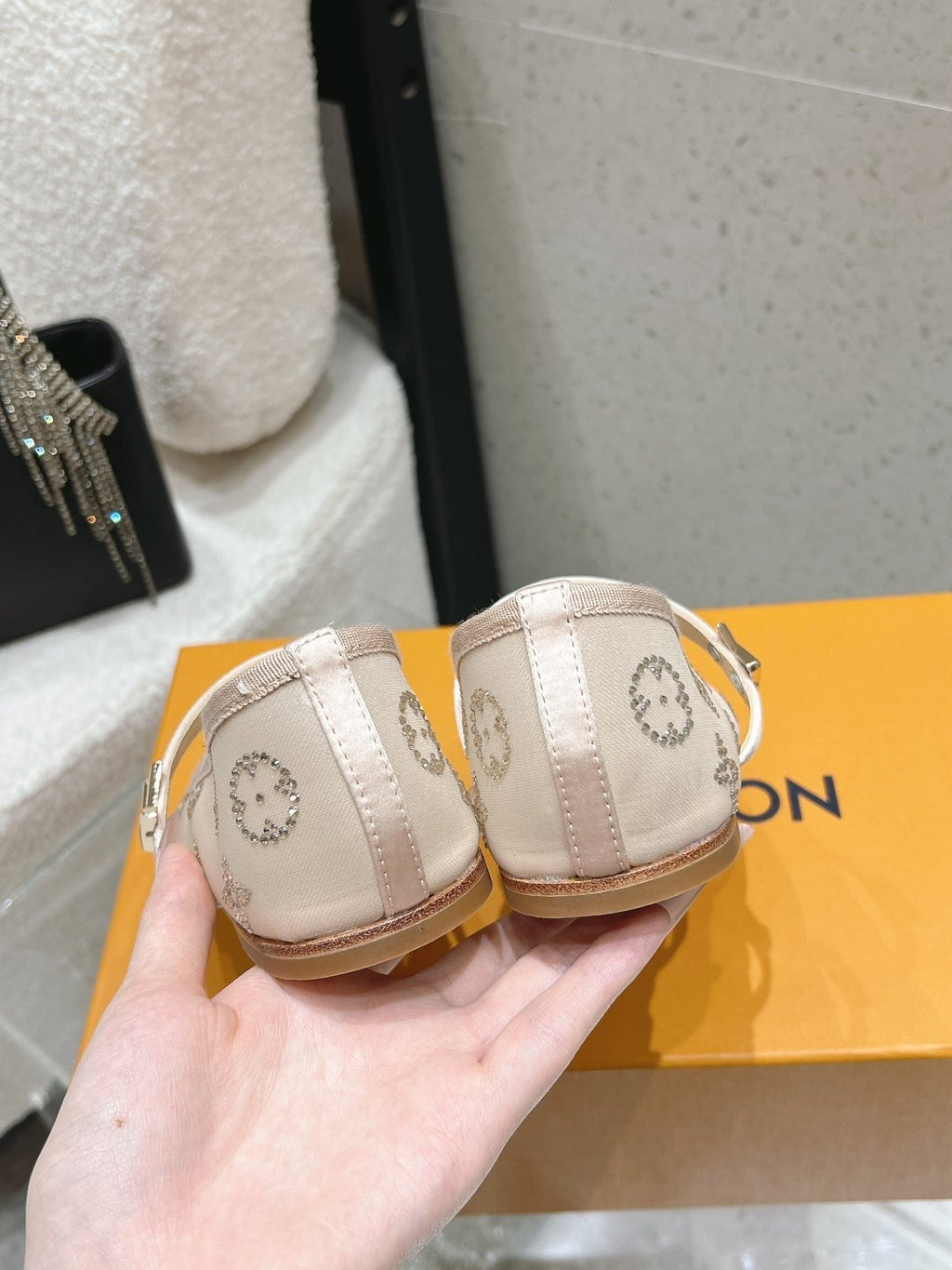 Louis Vuitton Patterned Double-Strap Mary Jane Flats — back