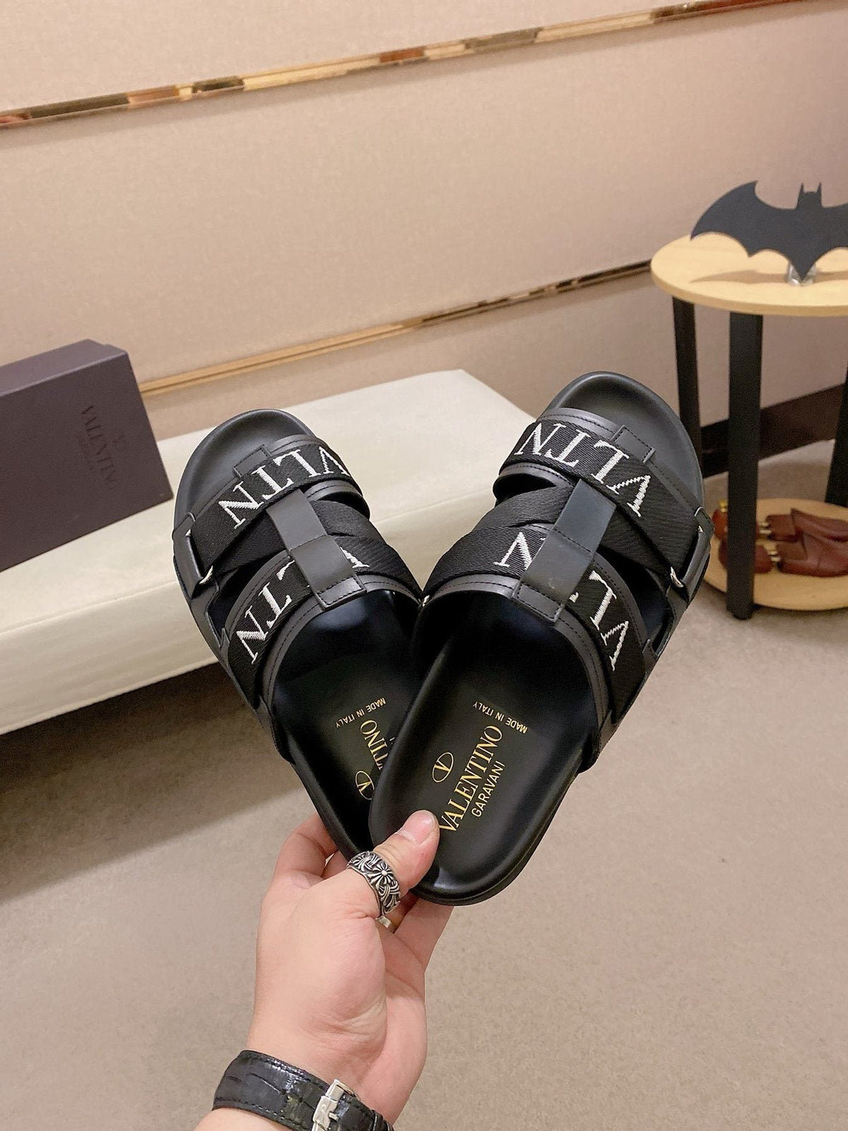 Valentino VLTN Strap Slide Sandals — front