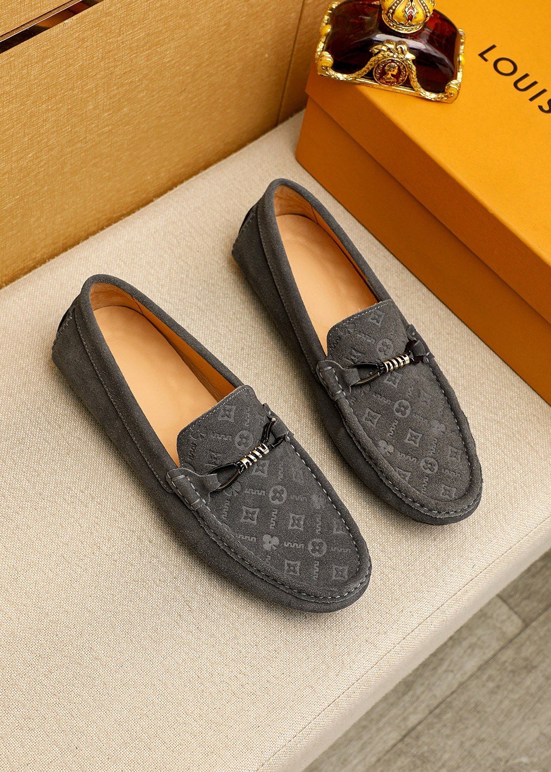 Louis Vuitton Embossed Hardware Loafers — front
