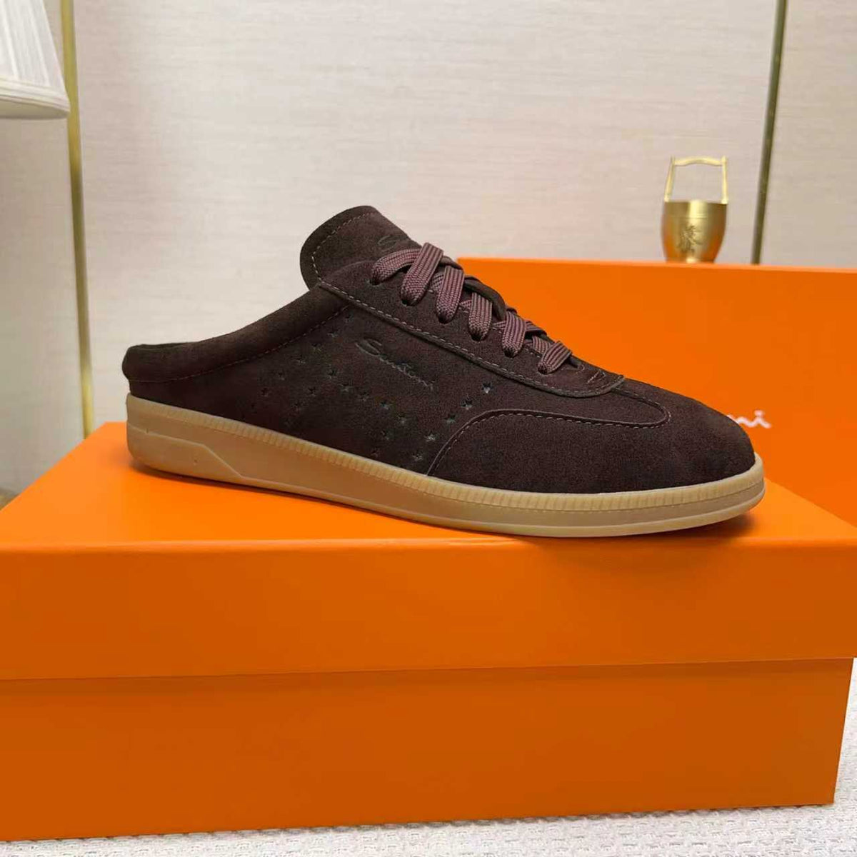 Santoni Perforated Low-Top Sneakers — front