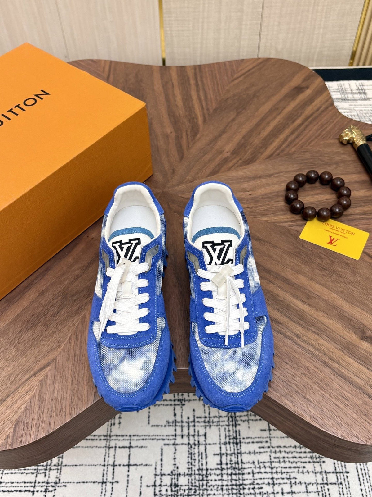 Louis Vuitton Blue Patterned Low-Top Sneakers — hero