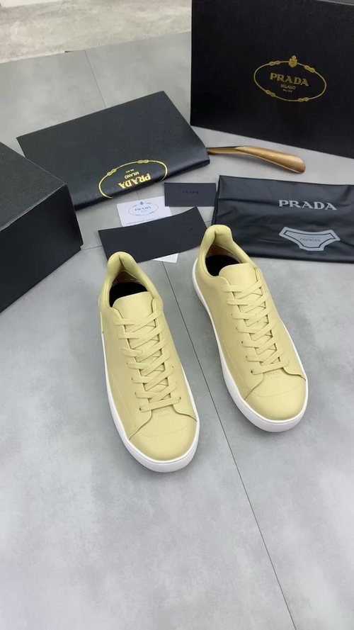 PRADA Triangle Accent Low-Top Sneakers — front
