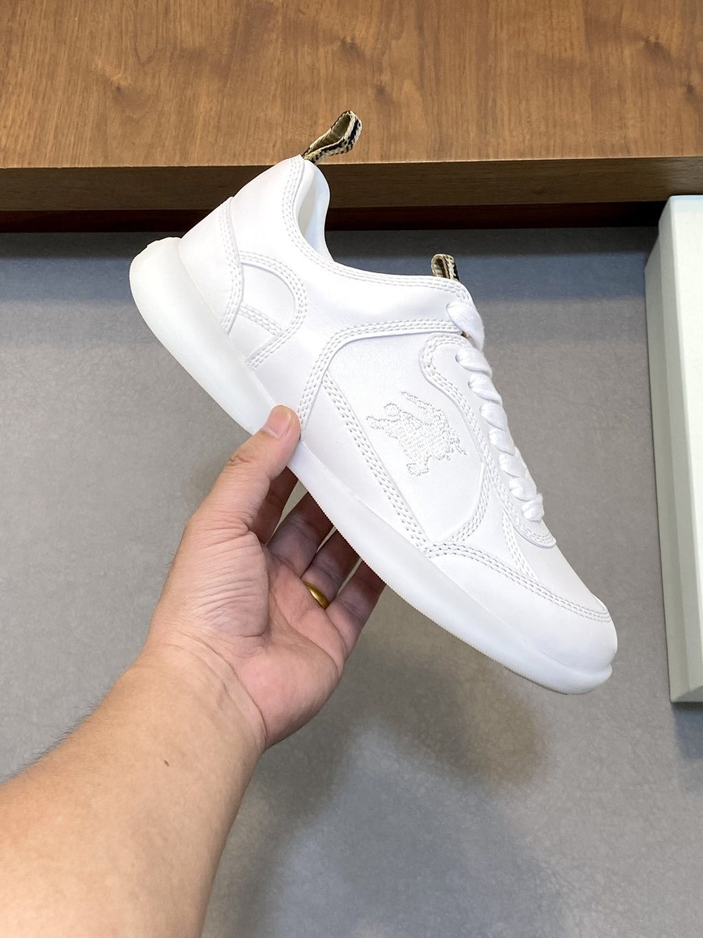 Burberry Check-Accent Low-Top Sneakers — model