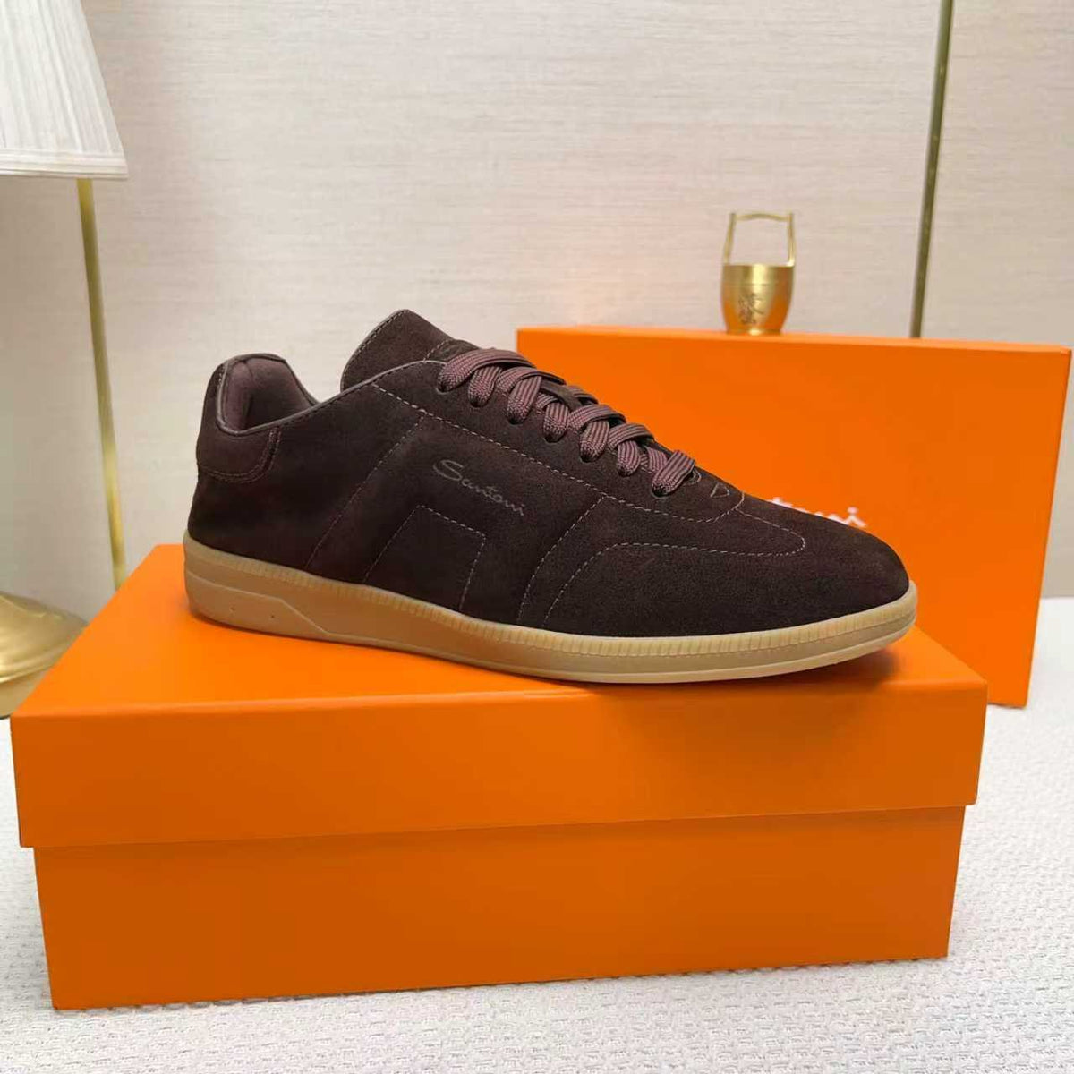 Santoni Black Low-Top Sneakers — front